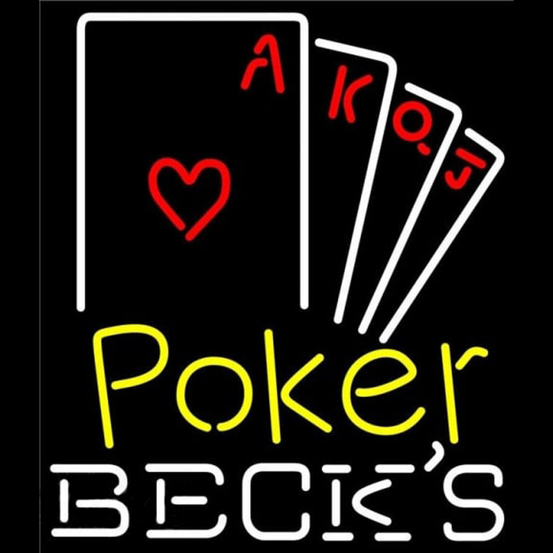 Becks Poker Ace Series Beer Sign Neontábla