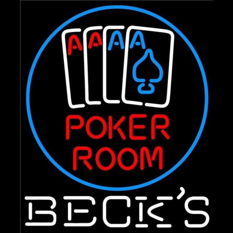 Becks Poker Room Beer Sign Neontábla