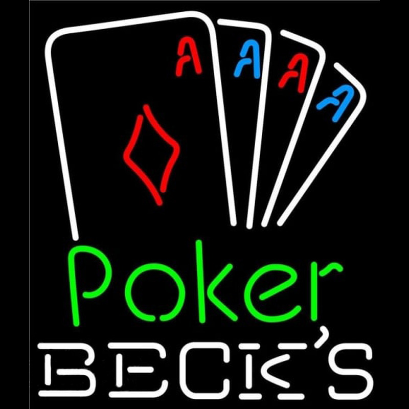 Becks Poker Tournament Beer Sign Neontábla