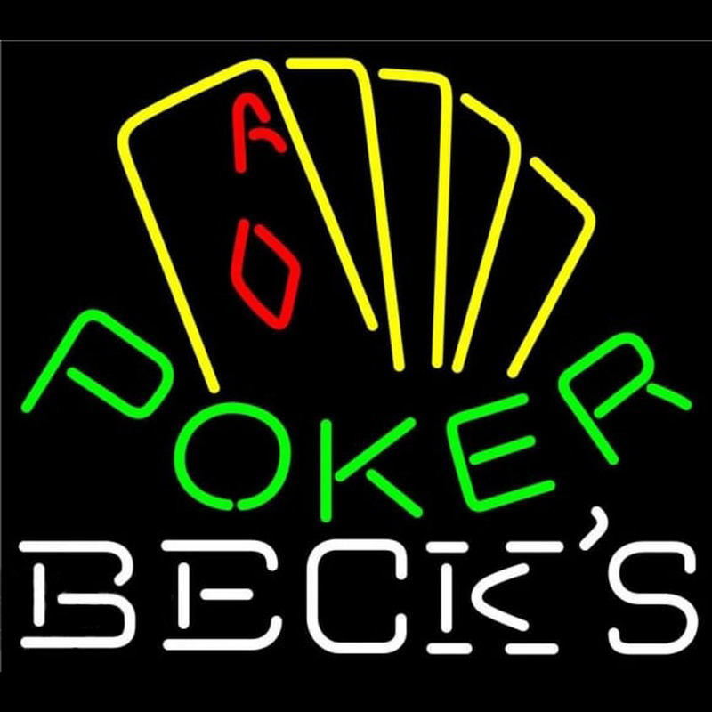 Becks Poker Yellow Beer Sign Neontábla