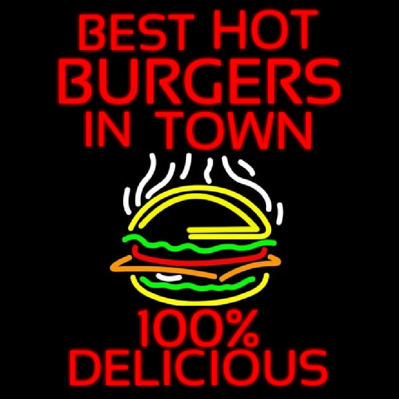 Best Hot Burgers Intown Neontábla