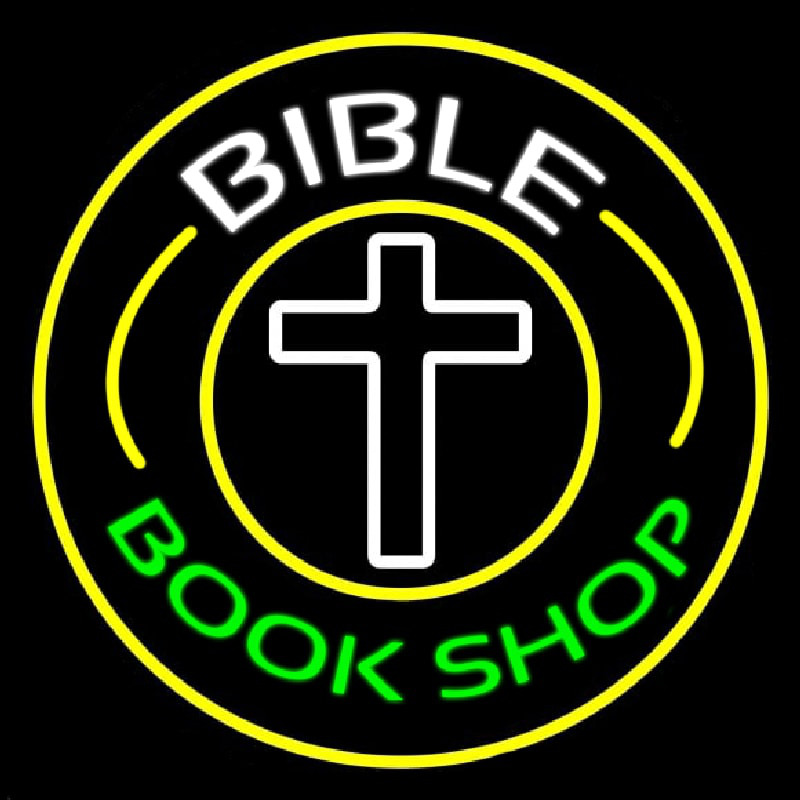 Bible Book Shop With Border Neontábla