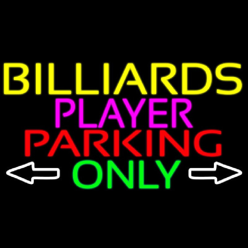 Billiards Player Parking Only Neontábla