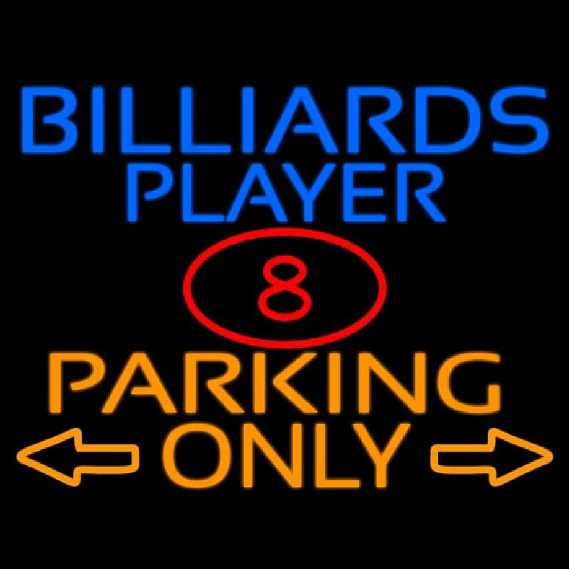 Billiards Player Parking Only Neontábla