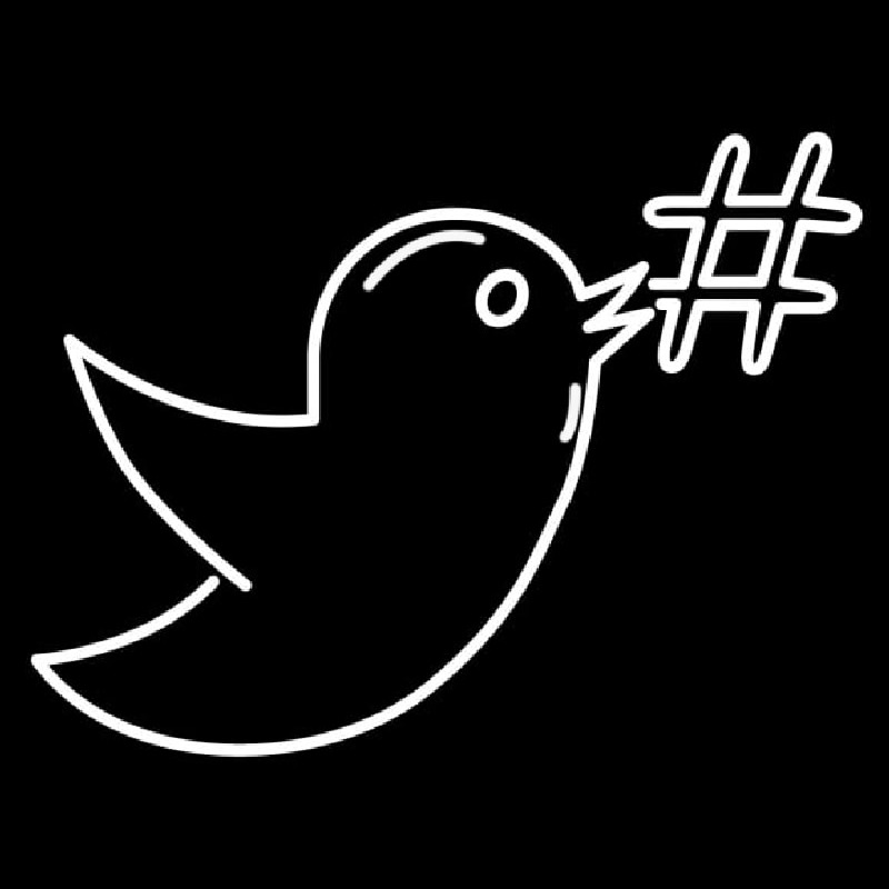 Bird With Hashtag Logo Neontábla