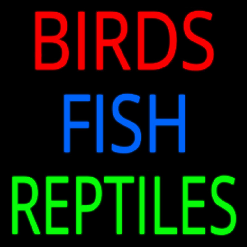 Birds Fish Reptiles 1 Neontábla