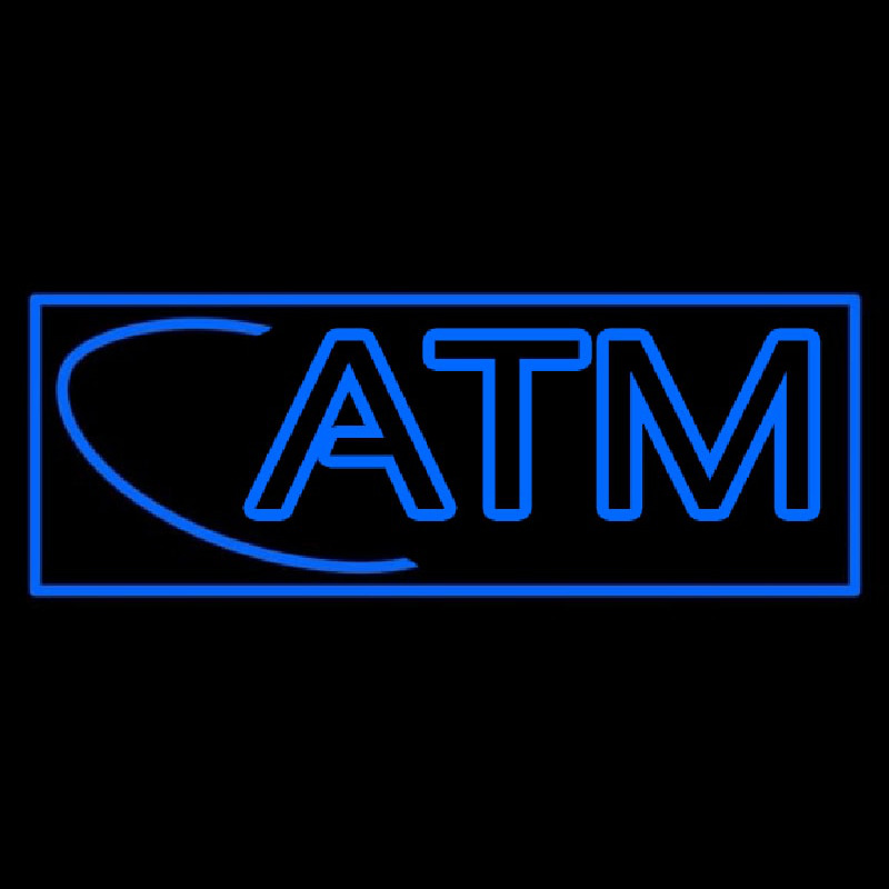 Blue Atm With Border Neontábla