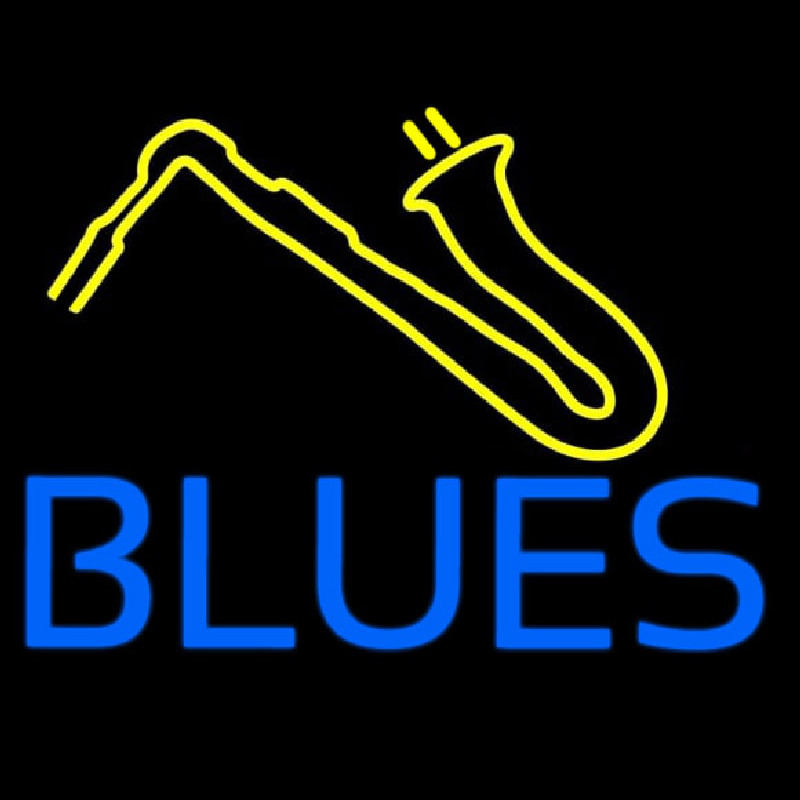 Blue Blues Yellow Sa ophone Neontábla