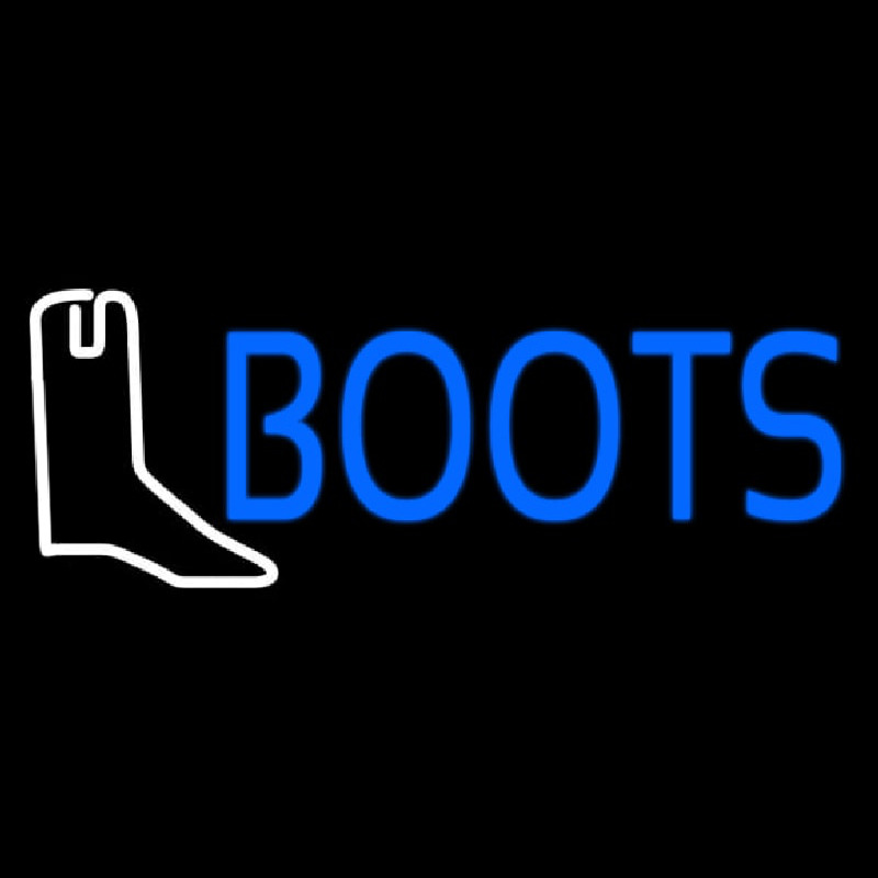 Blue Boots With Logo Neontábla
