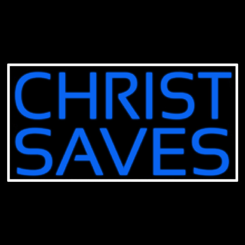 Blue Christ Saves Neontábla