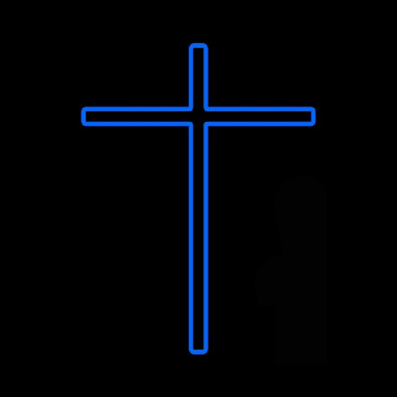 Blue Christian Cross Neontábla