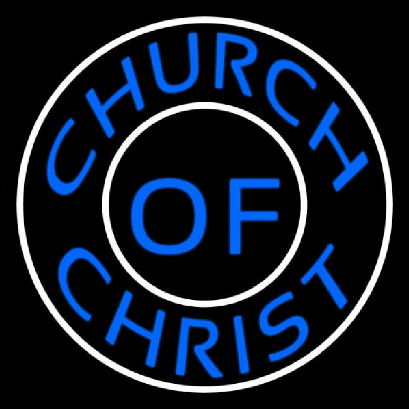 Blue Church Of Christ Block Neontábla
