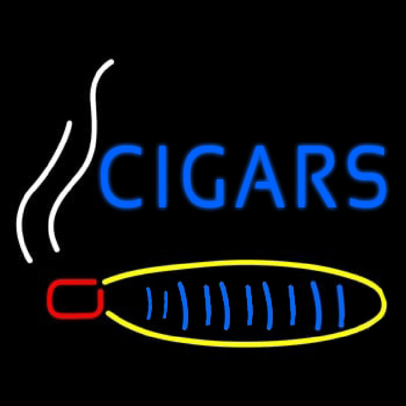 Blue Cigars With Logo Neontábla
