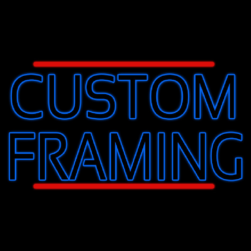 Blue Custom Framing With Lines Neontábla