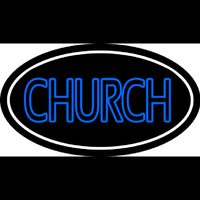 Blue Double Stroke Church Neontábla