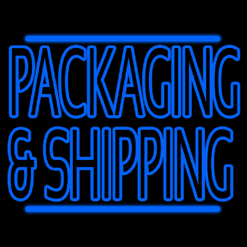 Blue Double Stroke Packaging And Shipping Neontábla