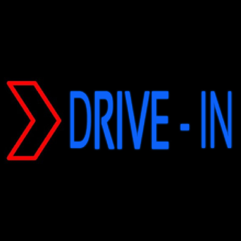 Blue Drive In Red Arrow Neontábla