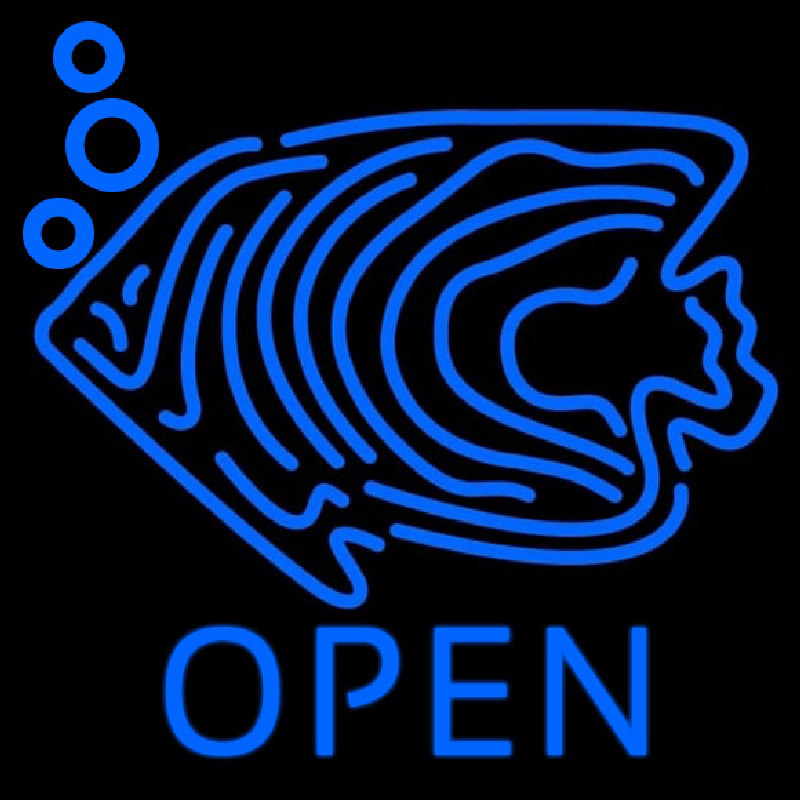 Blue Fish Open Block 1 Neontábla