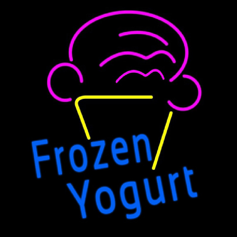 Blue Frozen Yogurt With Logo Neontábla