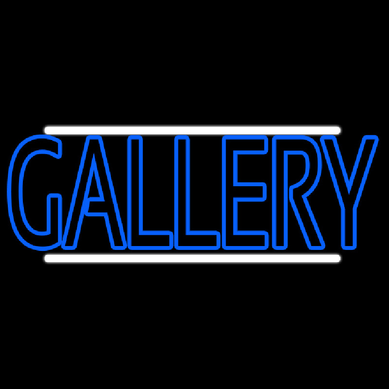 Blue Gallery With White Line Neontábla