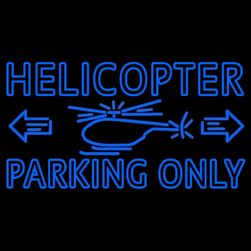 Blue Helicopter Parking Only Neontábla