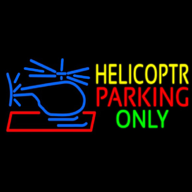 Blue Helicopter Parking Only Neontábla