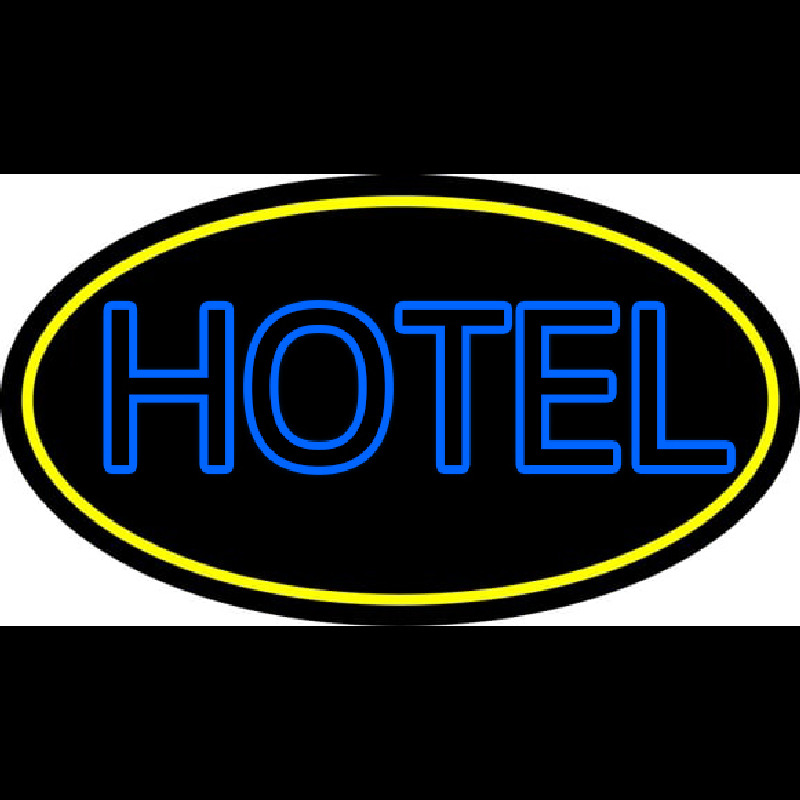 Blue Hotel With Yellow Border Neontábla