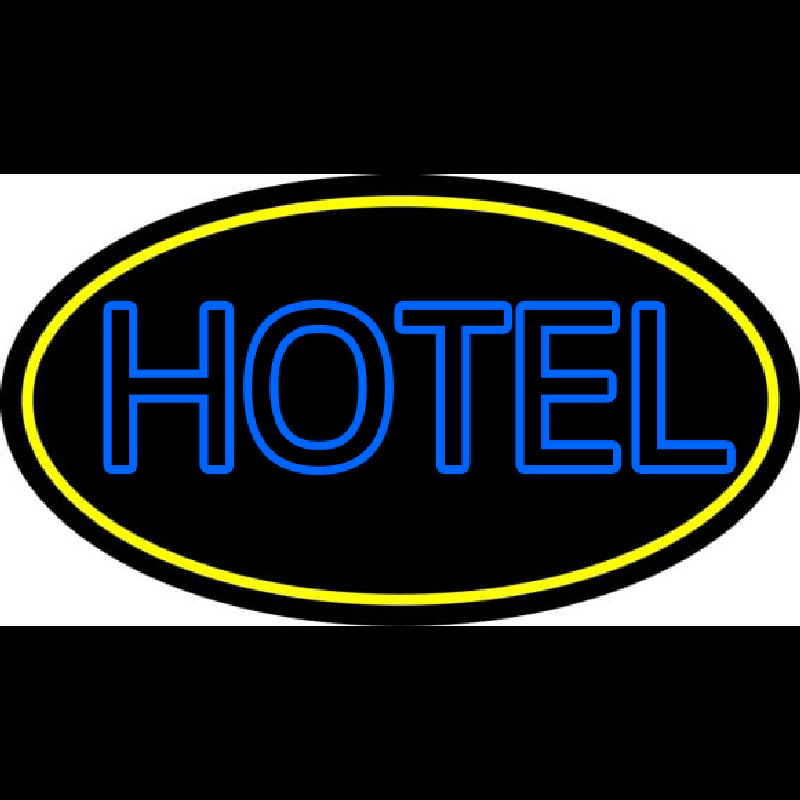 Blue Hotel With Yellow Border Neontábla