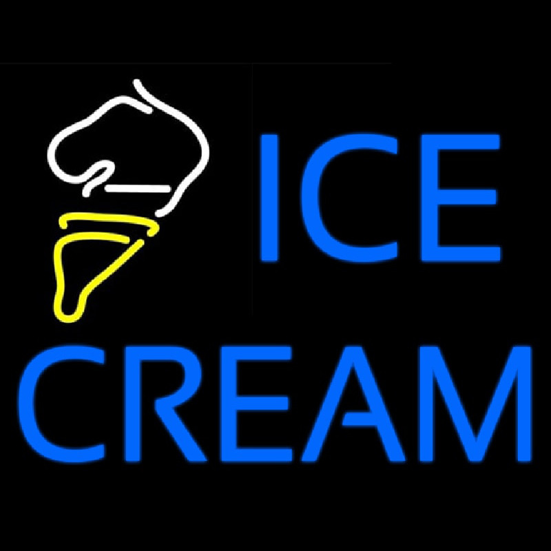 Blue Ice Cream With Cone Neontábla