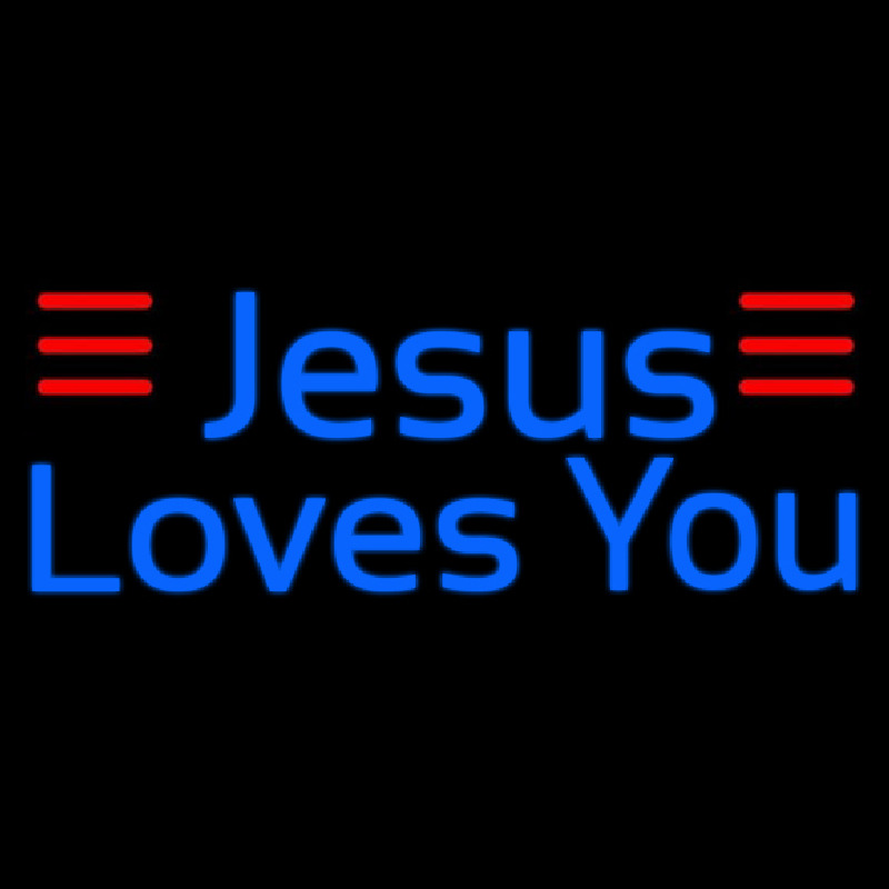 Blue Jesus Loves You Neontábla