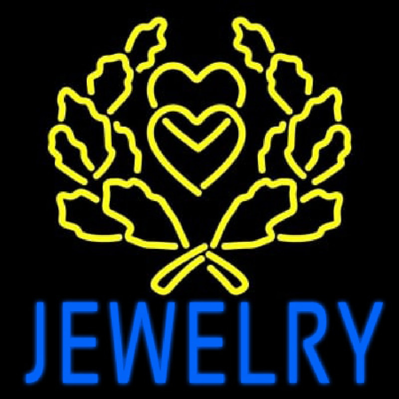 Blue Jewelry Block Logo Neontábla