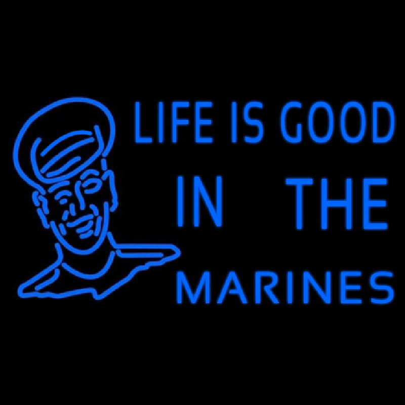 Blue Marine With Logo Neontábla