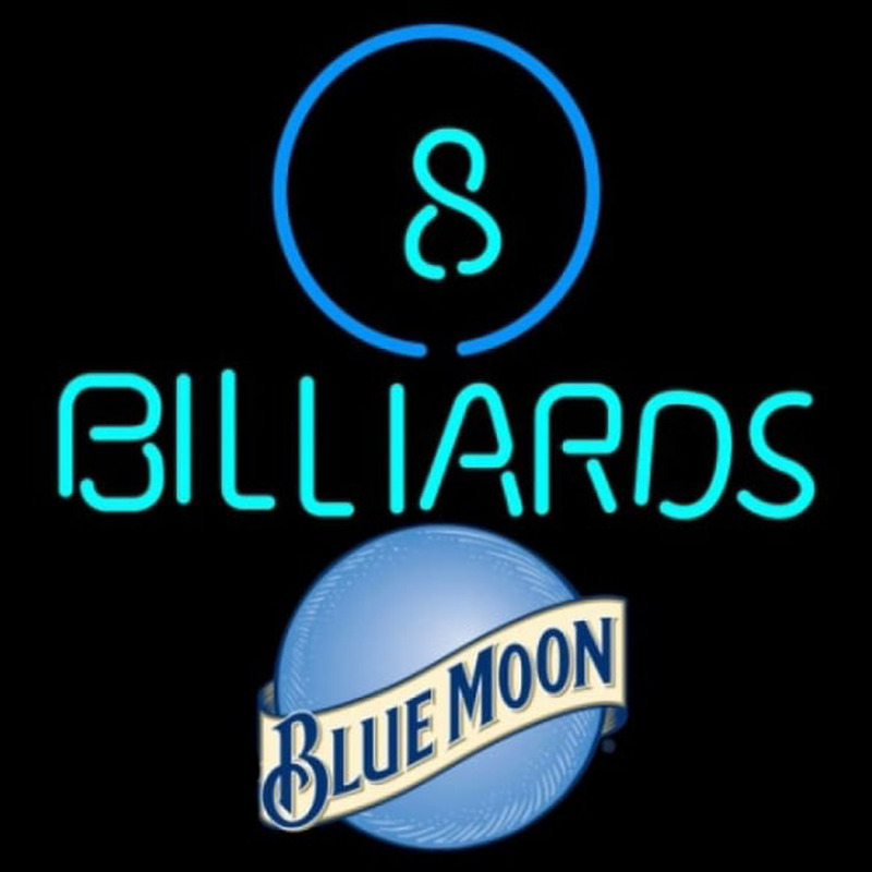 Blue Moon Ball Billiards Pool Beer Sign Neontábla