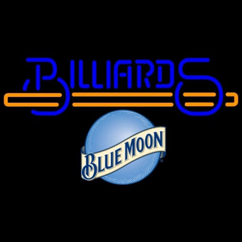 Blue Moon Billiards Te t With Stick Pool Beer Sign Neontábla