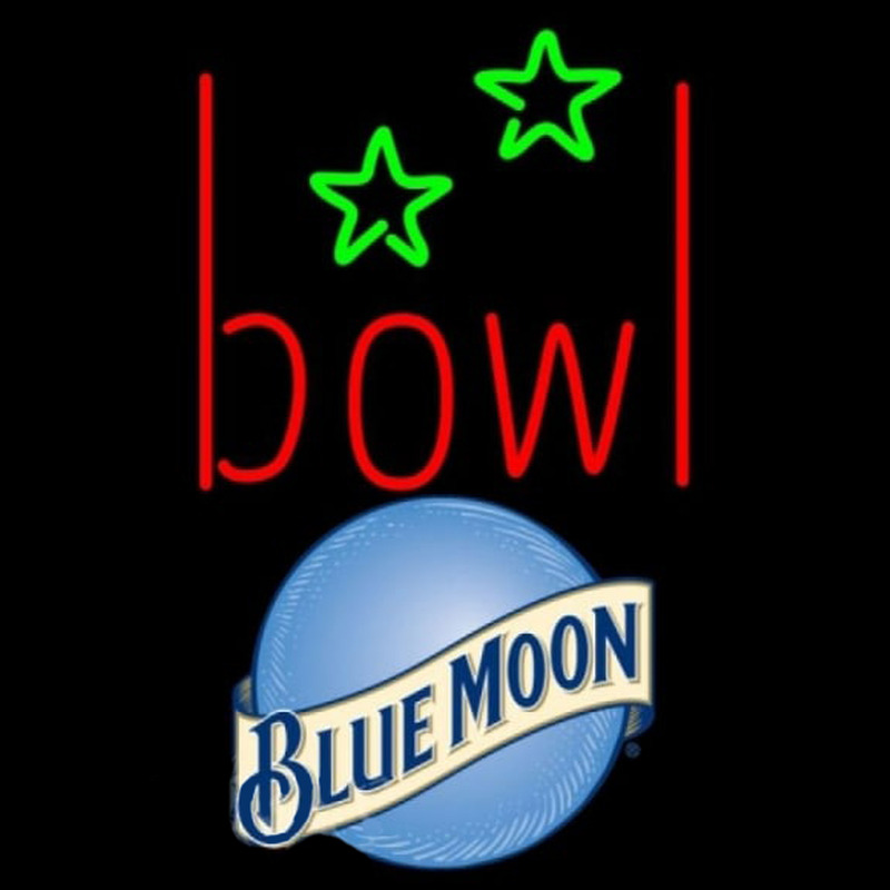 Blue Moon Bowling Alley Beer Sign Neontábla