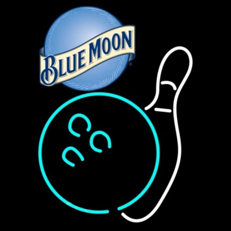 Blue Moon Bowling White Beer Sign Neontábla