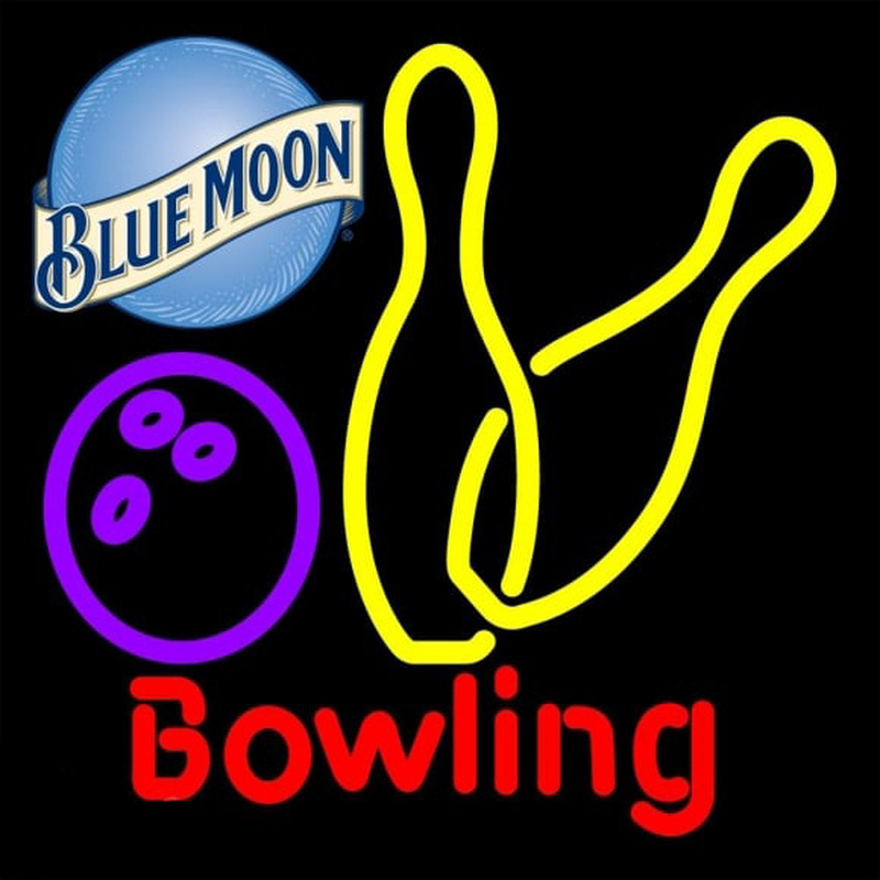 Blue Moon Bowling Yellow 16 16 Beer Sign Neontábla