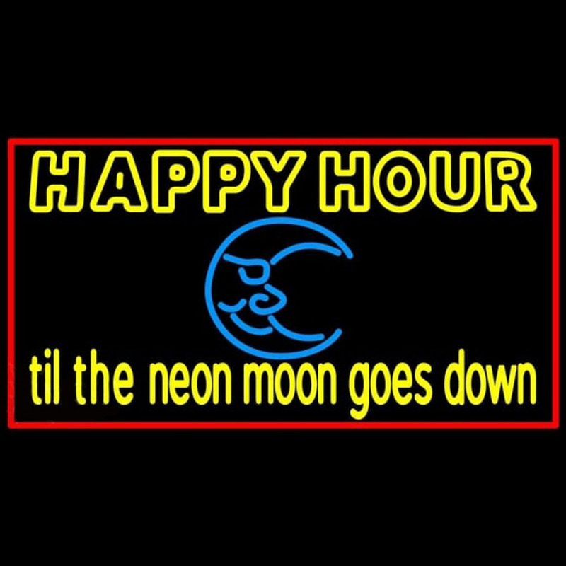 Blue Moon Happy Hour Till Beer Sign Neontábla