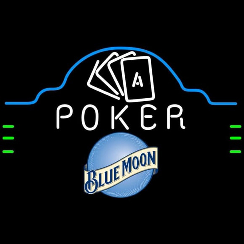 Blue Moon Poker Ace Cards Beer Sign Neontábla