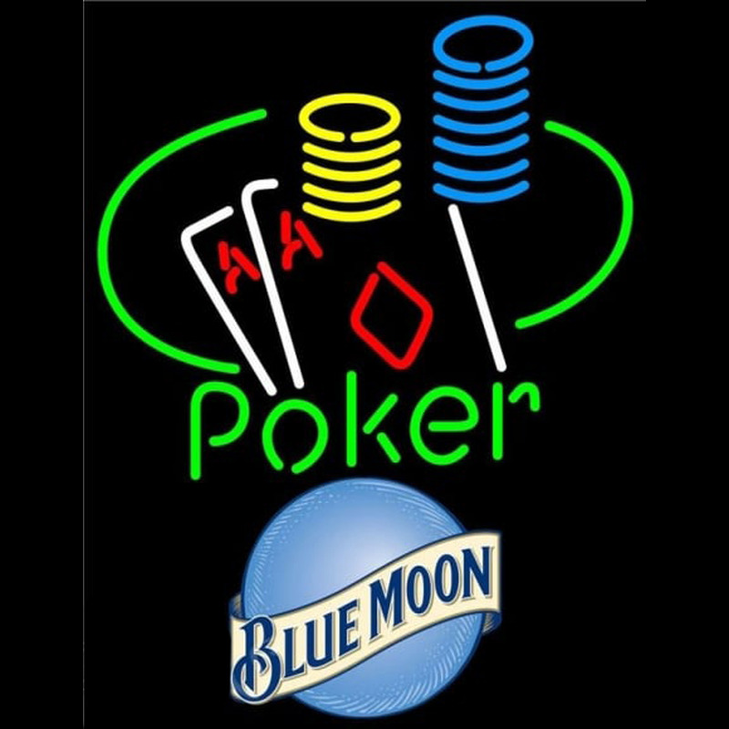 Blue Moon Poker Ace Coin Table Beer Sign Neontábla
