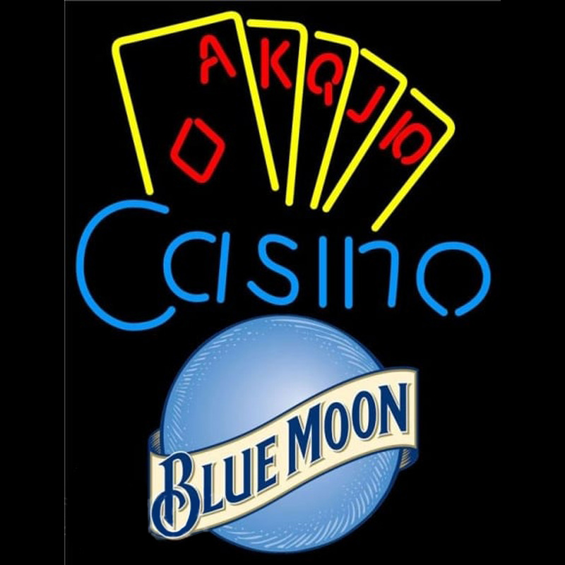 Blue Moon Poker Casino Ace Series Beer Sign Neontábla