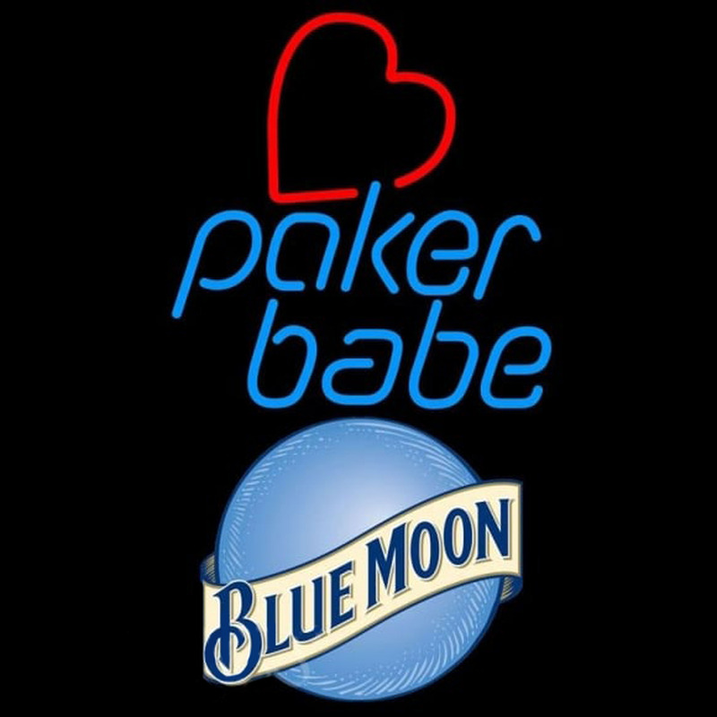 Blue Moon Poker Girl Heart Babe Beer Sign Neontábla