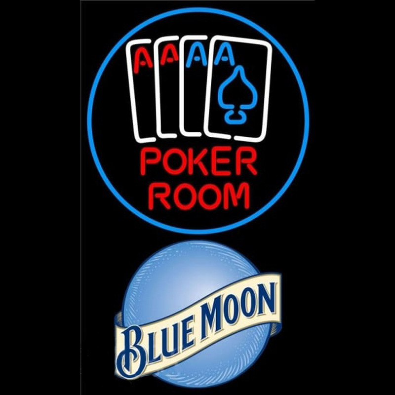 Blue Moon Poker Room Beer Sign Neontábla