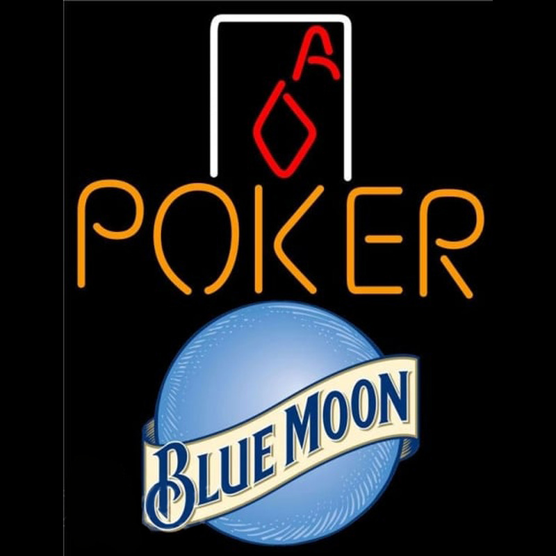 Blue Moon Poker Squver Ace Beer Sign Neontábla