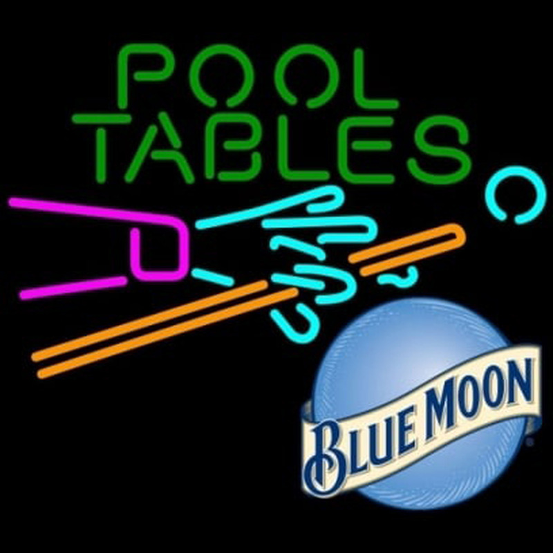 Blue Moon Pool Tables Billiards Beer Neontábla