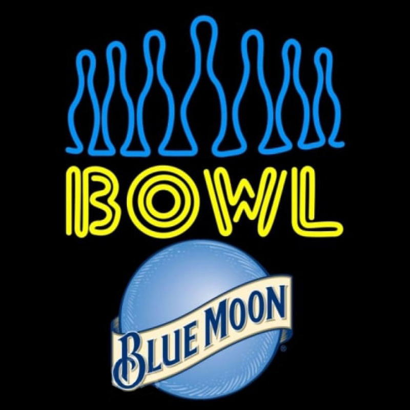 Blue Moon Ten Pin Bowling Beer Sign Neontábla