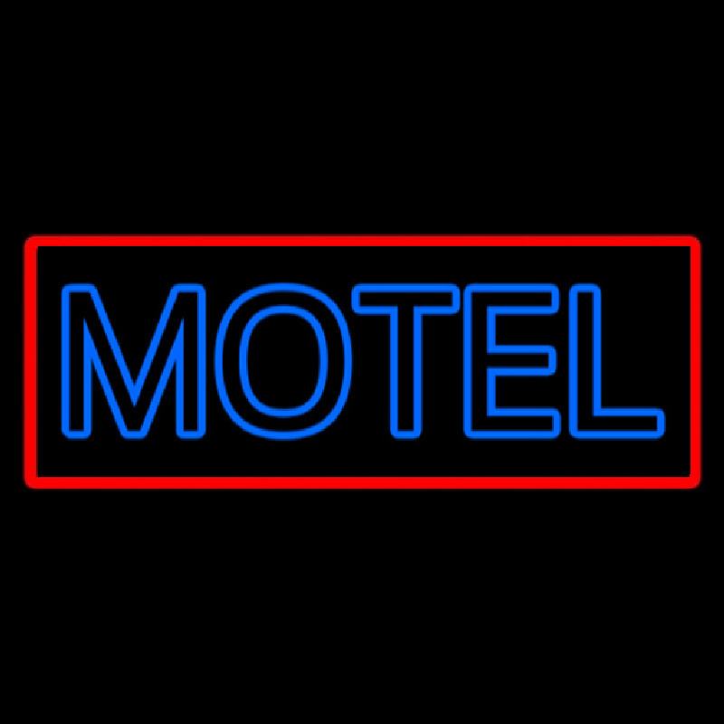 Blue Motel Double Stroke And Red Border Neontábla