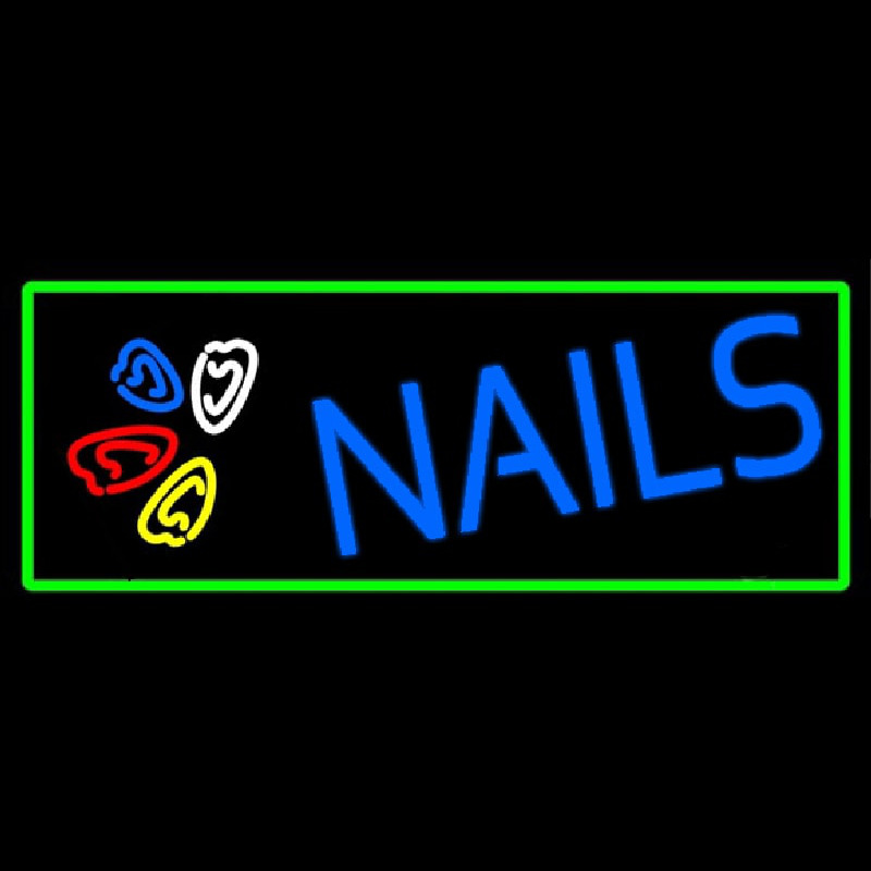 Blue Nails Logo Neontábla