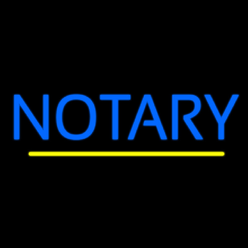 Blue Notary Yellow Line Neontábla
