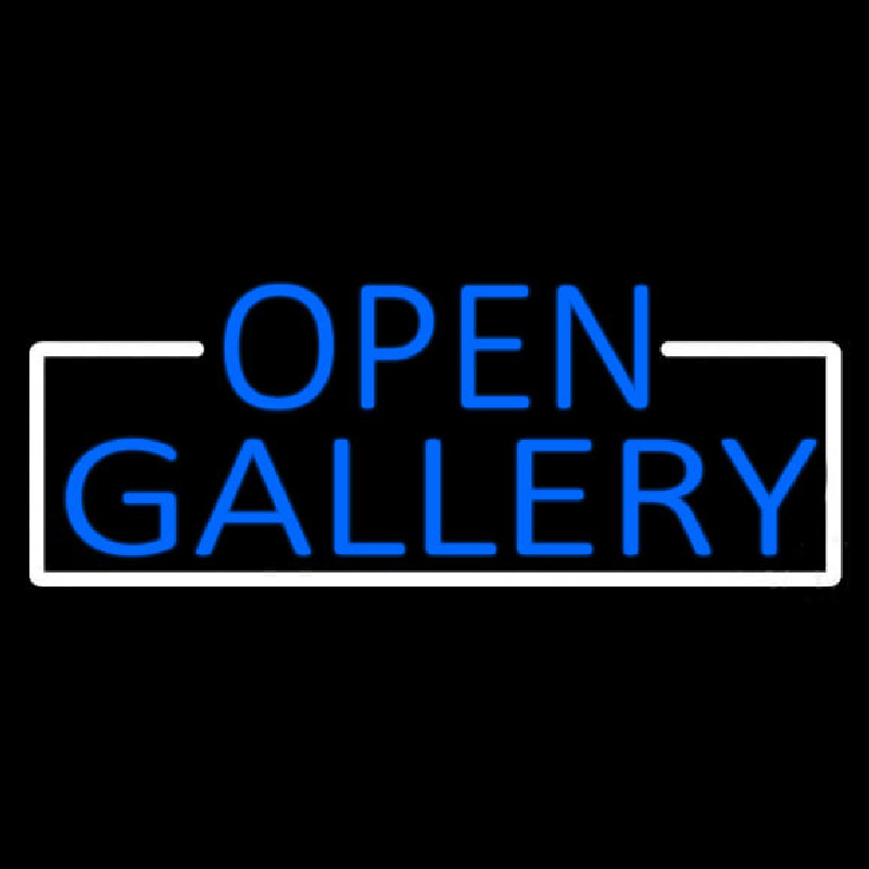 Blue Open Gallery With White Border Neontábla